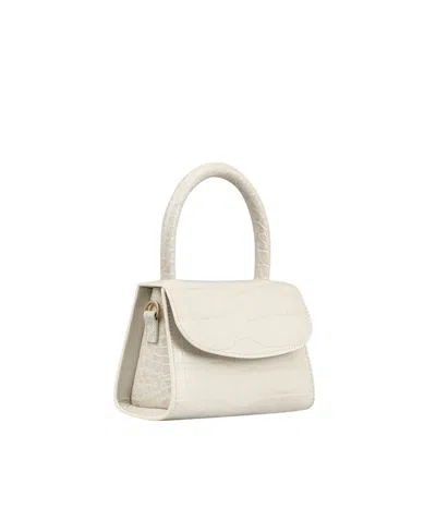 By Far Mini Alligator Embossed Handbag In White