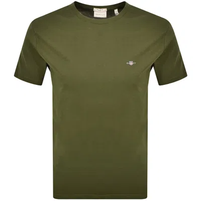 Gant Original Regular Shield T Shirt Green In Multi