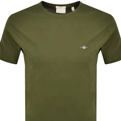 Gant Original Regular Shield T Shirt Green In Multi