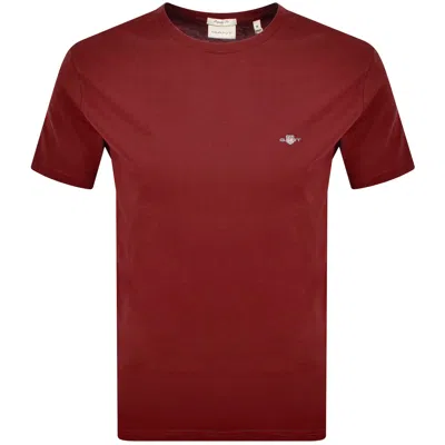 Gant Original Regular Shield T Shirt Red In Red