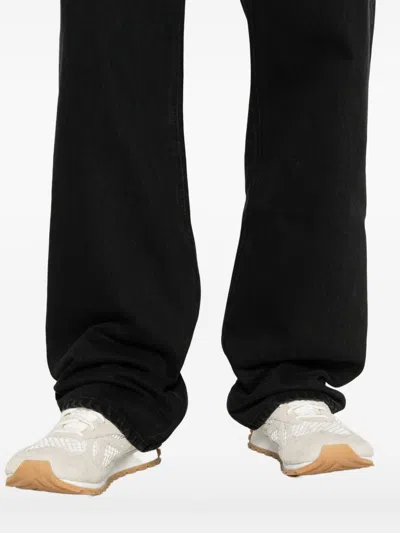 Jacquemus Cropped Black Denim Pants With Flared Leg In White
