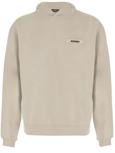 Jacquemus Relaxed Fit Cotton Hoodie With Subtle Branding In Neutral