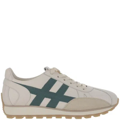 Hogan Leather Lace-up Trainers In Neutral