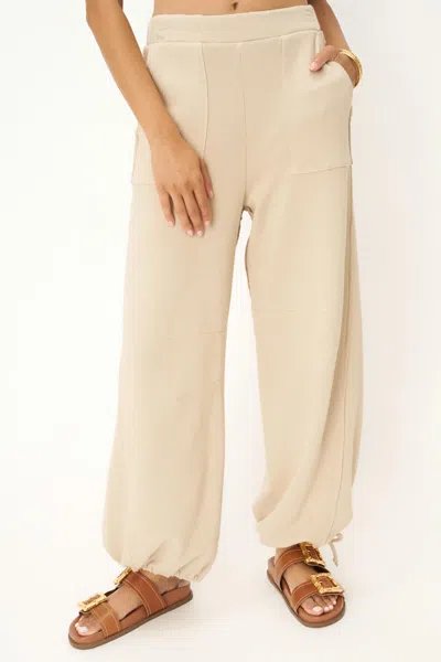 Project Social T Take A Bow Tie Bottom Parachute Pant In Neutral