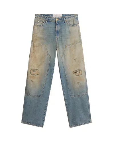 Golden Goose Deluxe Brand Men Marley Painter Cotton Jeans In Blue