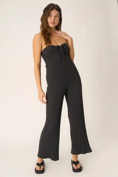 Project Social T Marseille Strapless Rib Jumpsuit In Black In Black
