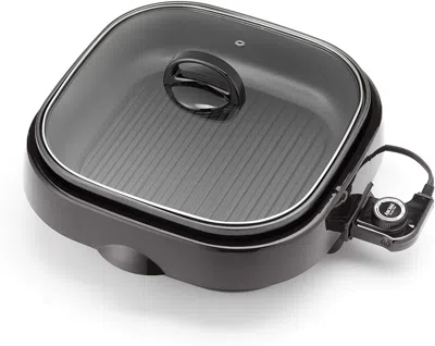 Aroma Housewares Asp-218b Grillet 4qt. 3-in-1 Cool-touch Electric Indoor Grill Portable Black In Gray