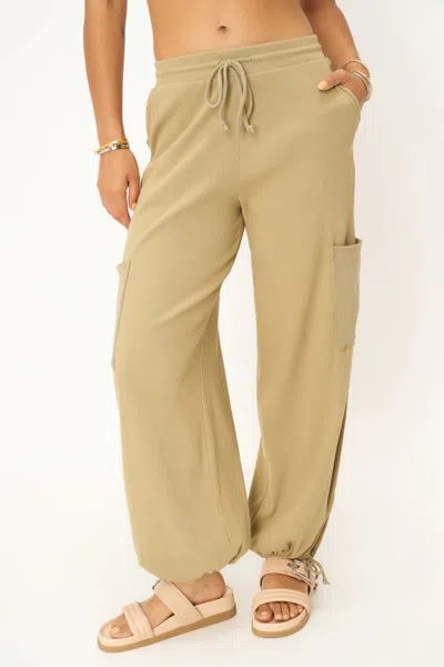 Project Social T Reilley Rib Parachute Pant In Beige In Brown