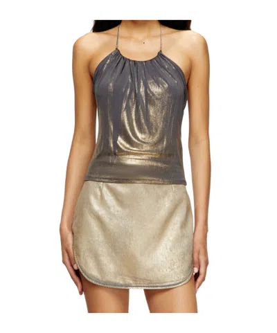 Diesel Jersey Top With Draped Neckline In Neutral