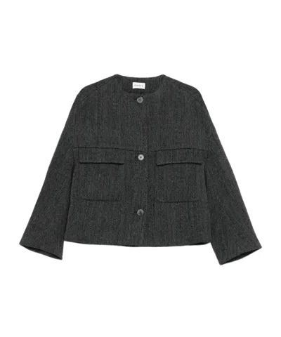P.a.r.o.s.h Button-fastening Patch-pocket Jacket In Gray