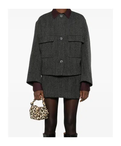 P.a.r.o.s.h Button-fastening Patch-pocket Jacket In Gray