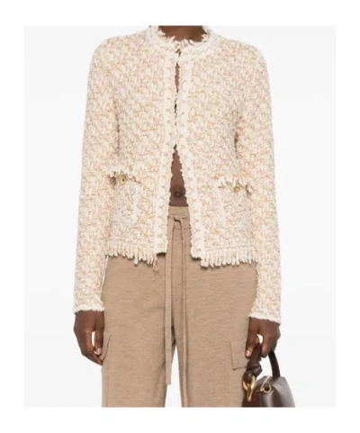 Fabiana Filippi Bicolor Tweed Boucle Jacket In Neutral