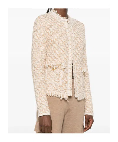 Fabiana Filippi Bicolor Tweed Boucle Jacket In Neutral