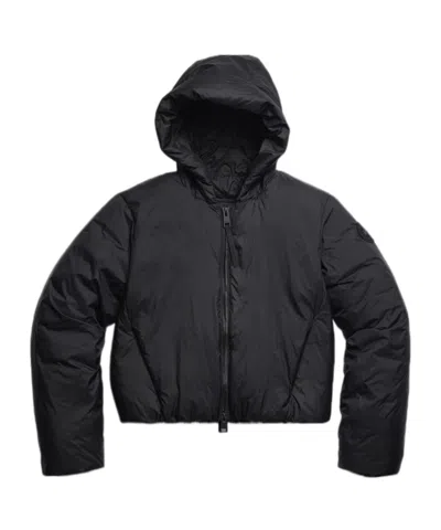 Canada Goose Cropped Black Puffer Jacket With Adjustable Hood
