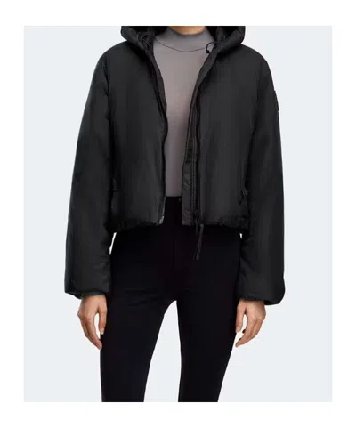 Canada Goose Cropped Black Puffer Jacket With Adjustable Hood