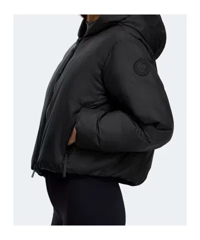 Canada Goose Cropped Black Puffer Jacket With Adjustable Hood
