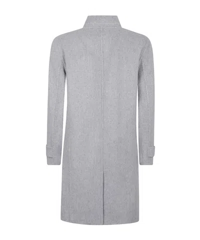 Eleventy Herringbone Wool And Cashmere-blend Overcoat In Gray