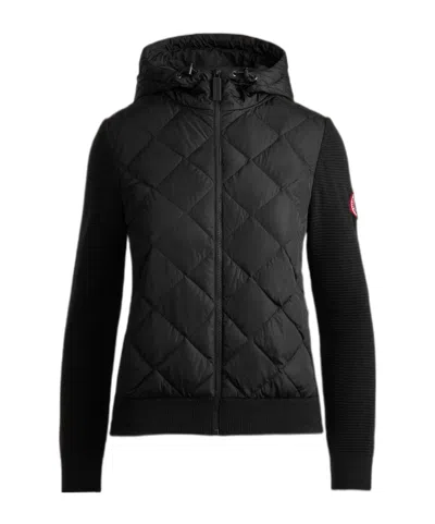 Canada Goose Hybridge Cardigan With Padded Front Panel In Black