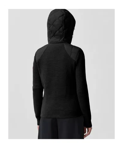 Canada Goose Hybridge Cardigan With Padded Front Panel In Black