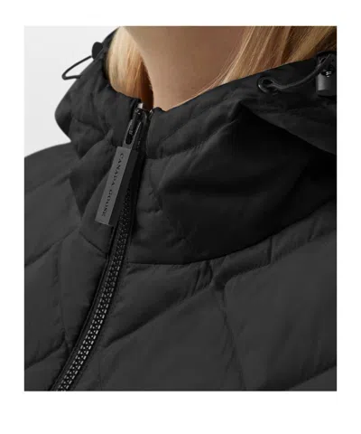 Canada Goose Hybridge Cardigan With Padded Front Panel In Black