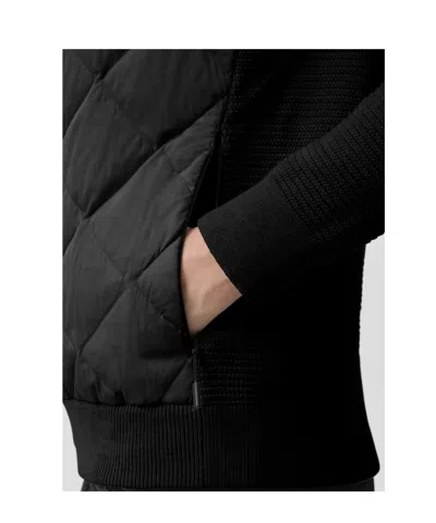 Canada Goose Hybridge Cardigan With Padded Front Panel In Black