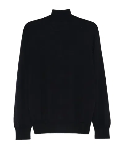 Paul & Shark Half-zip Sweater In Cotton And Cashmere In Black