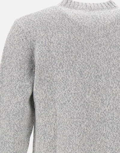 Eleventy Geometric-pattern Wool Sweater In Gray