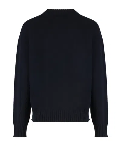 Fabiana Filippi Ribbed-knit Crew-neck Sweater In Blue