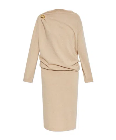 Fabiana Filippi Wool Long Dress In Nude