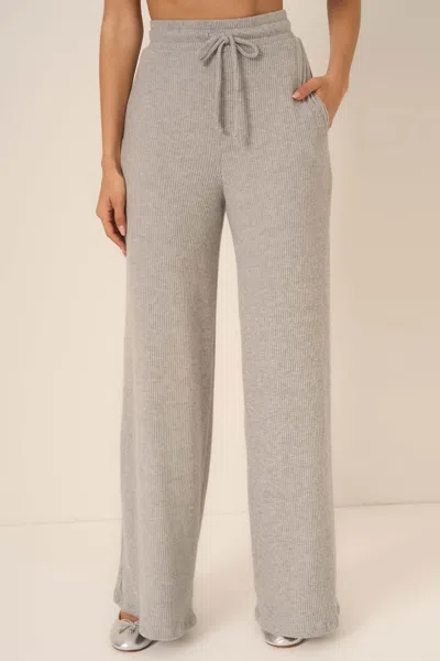 Project Social T Zoey Brushed Rib Pant In Gray