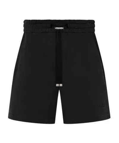 Amiri Logo-embroidered Drawstring Shorts In Black