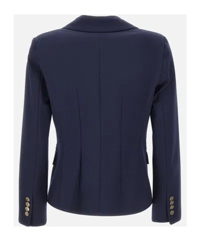 Marella Double-breasted Button Blazer In Blue