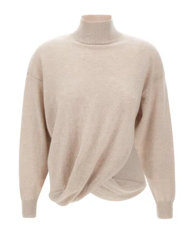Marella Stand Collar Sweater In White