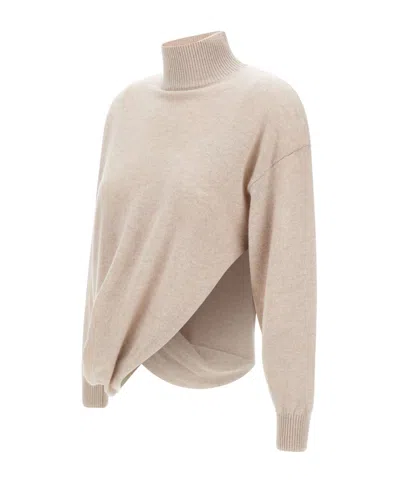 Marella Stand Collar Sweater In White