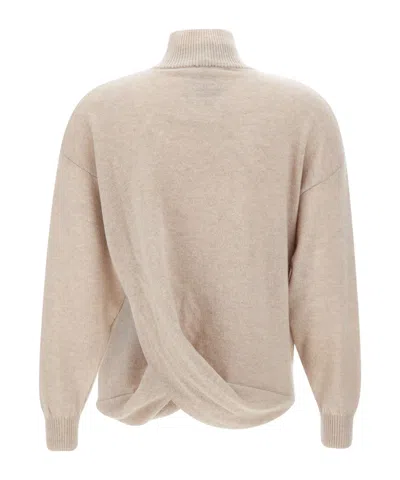 Marella Stand Collar Sweater In White