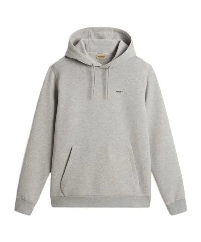 Woolrich Light Grey Hoodie With Adjustable Drawstring In Blue