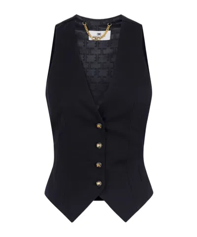 Elisabetta Franchi Button-fastening Waistcoat In Black