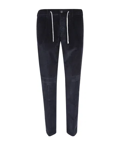 Eleventy Trousers With Drawstring Waist And Belt Loops In Black