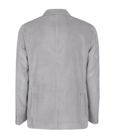 Eleventy Fitted Blazer With Back Vent And Drawstring Waist In Gray