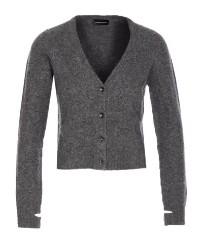 Roberto Collina Button Long-sleeved Sweater In Brown