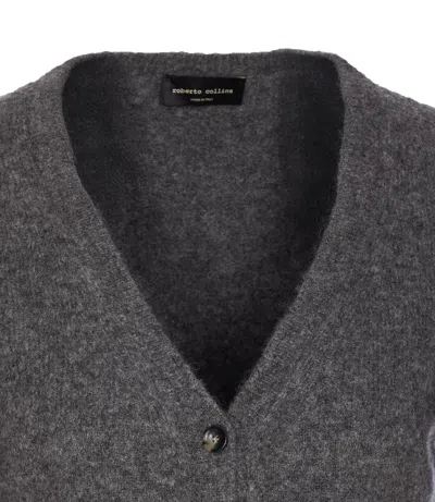 Roberto Collina Button Long-sleeved Sweater In Brown