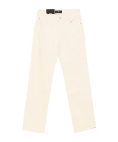 7 For All Mankind Calie Straight Leg Corduroy Pants Clothing In Neutral