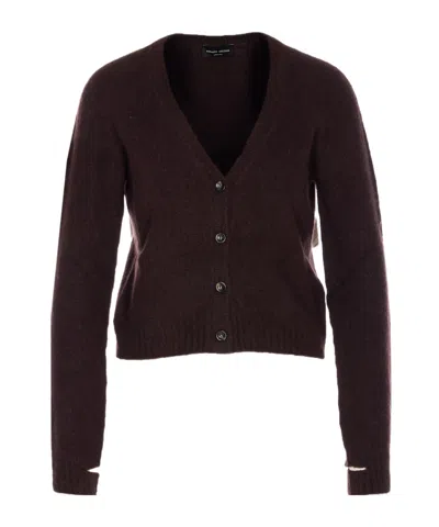 Roberto Collina Knitwear Cardigan With Cut Out Detail In Brown