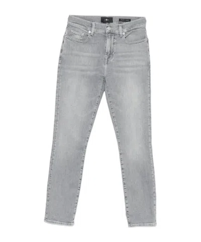 7 For All Mankind Relaxed Skinny Full Scale Trousers In Gray