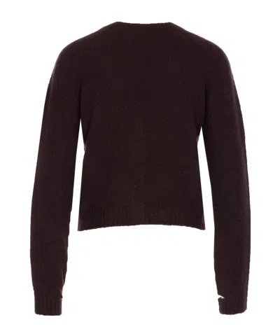 Roberto Collina Knitwear Cardigan With Cut Out Detail In Brown