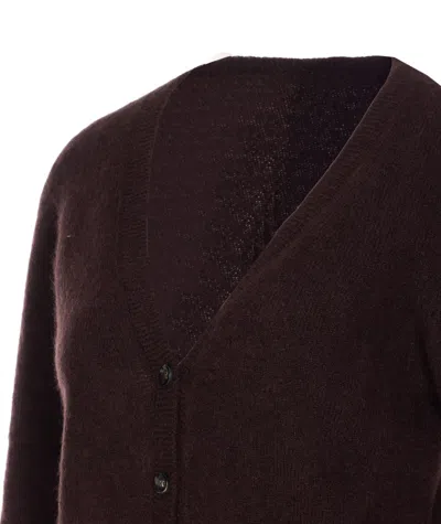 Roberto Collina Knitwear Cardigan With Cut Out Detail In Brown