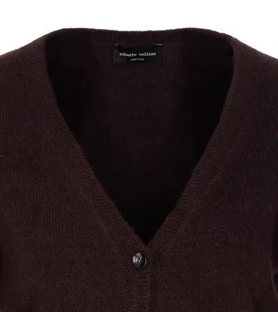 Roberto Collina Knitwear Cardigan With Cut Out Detail In Brown