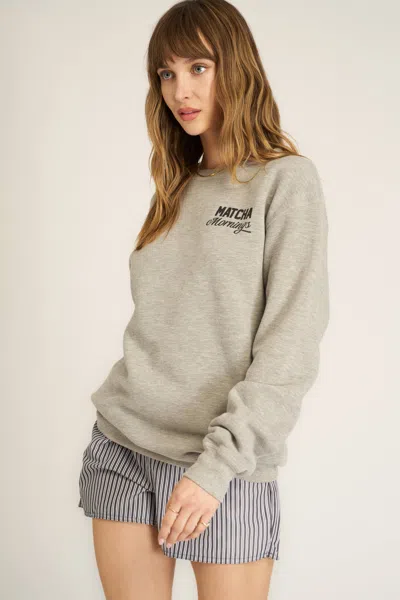 Project Social T Matcha/martini Reversible Sweatshirt In Heather Grey In Gray