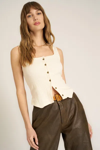 Project Social T Khara Button Front Vest In Neutral