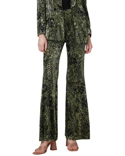 Diane Von Furstenberg Ruthette Printed Velvet Flared Pants In Green